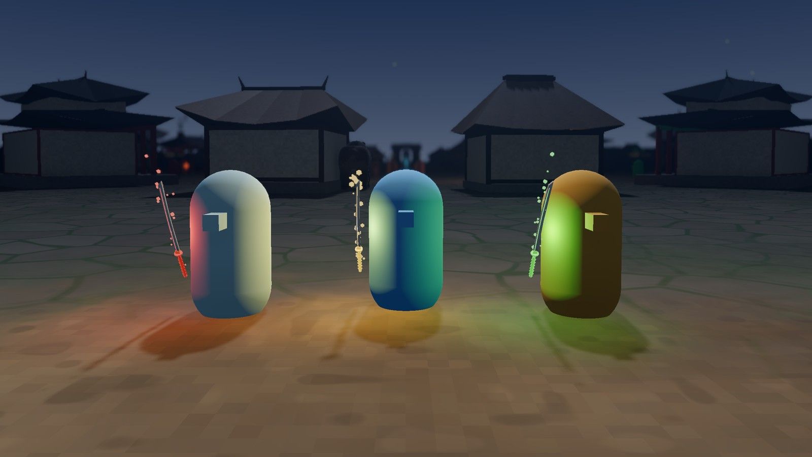 The earlier glow version in hand (+7 red, +8 green, +9 gold)