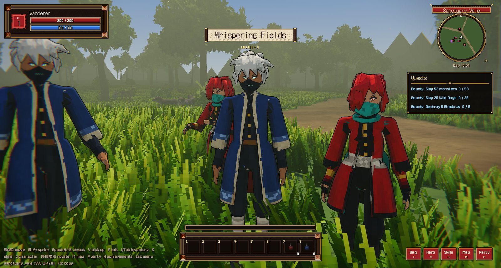 One of the 3D character drafts in the game, with toon shading and outlines