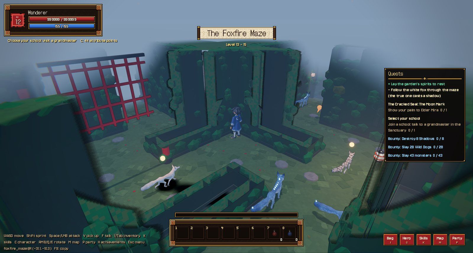 The Foxfire Maze: the white fox casts a shadow; the false ones don't