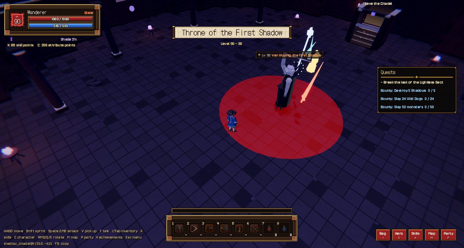 The Throne of the First Shadow, before the fight