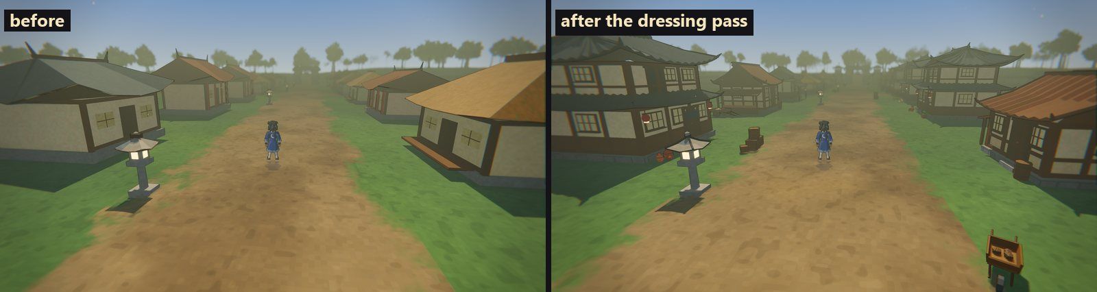 A Vale street before and after the dressing pass