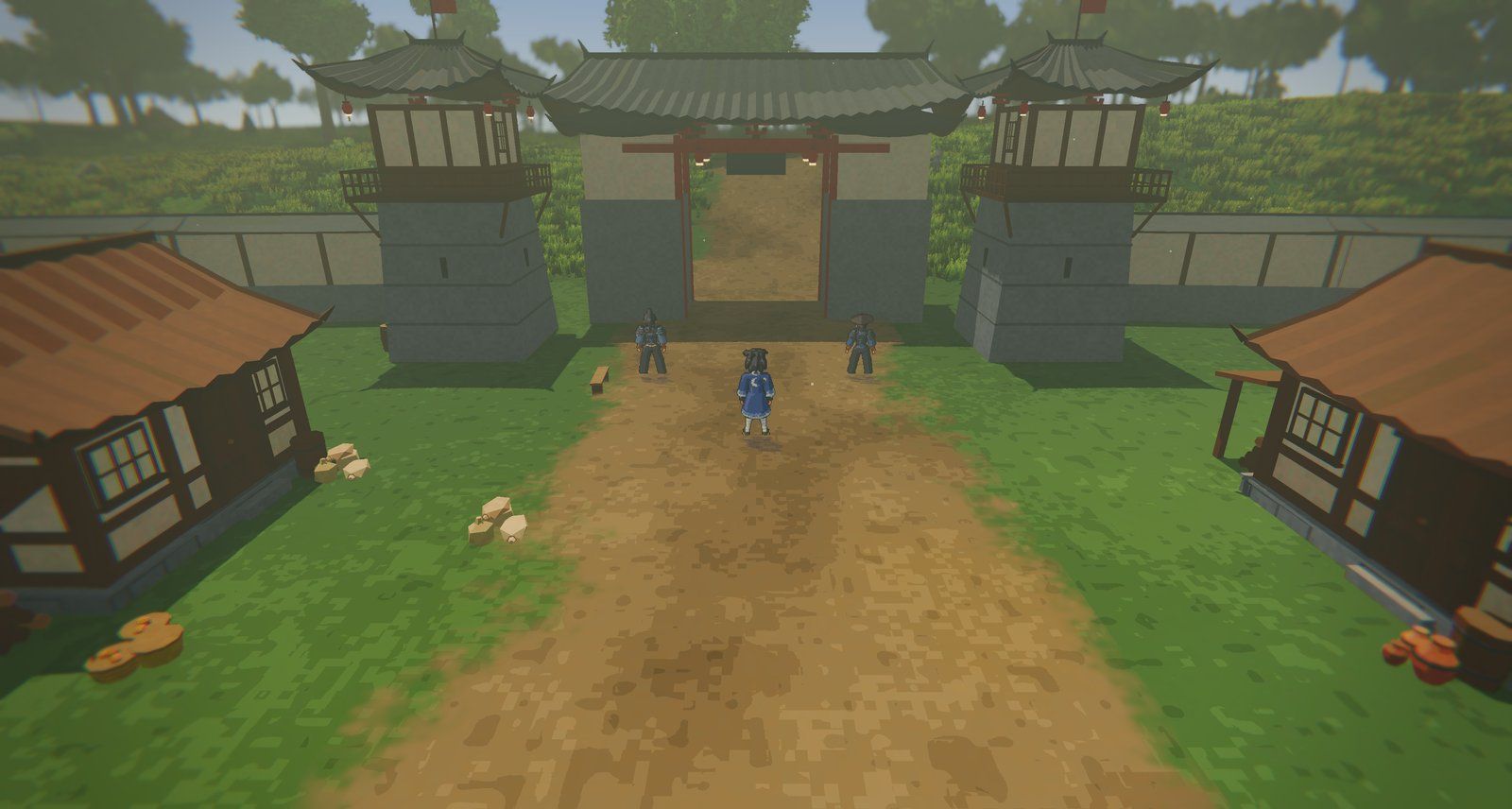The Vale's north gate: a guard pair now stands at every gate of every town