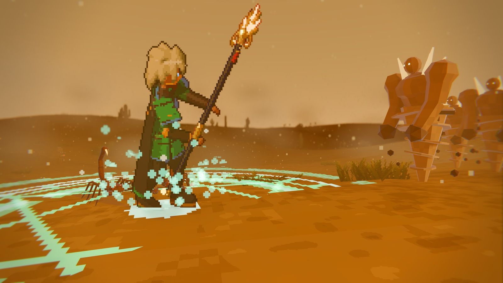 Casting a skill against desert raiders in a Sunscar sandstorm